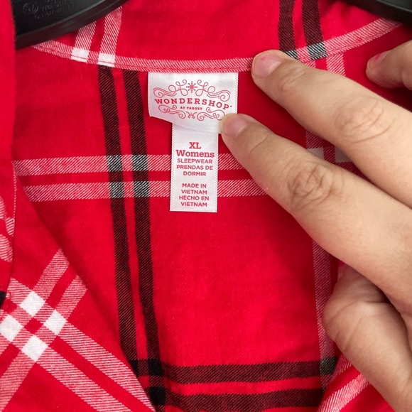 Wondershop Red Plaid Women's Pajama Top size XL - Picture 5 of 5